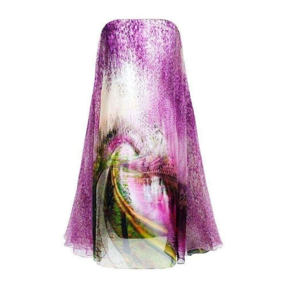 Mary Katrantzou - Strapless Underwood Varro Evening Dress in Purple - UK 8